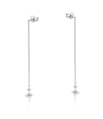 Shining Designed CZ Stone With Chain Drop Earring Stud STS-5541